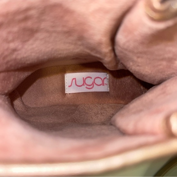 Sugar “Skipper” Rose Gold Glitter Lace Up Rain Snow Duck Boots - Picture 15 of 16